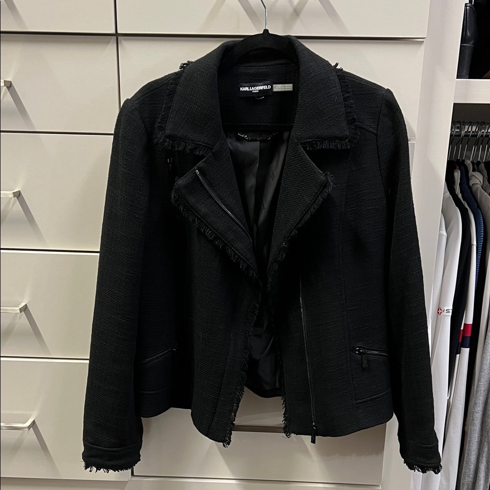 Karl Lagerfeld Women's Textured Black Blazer